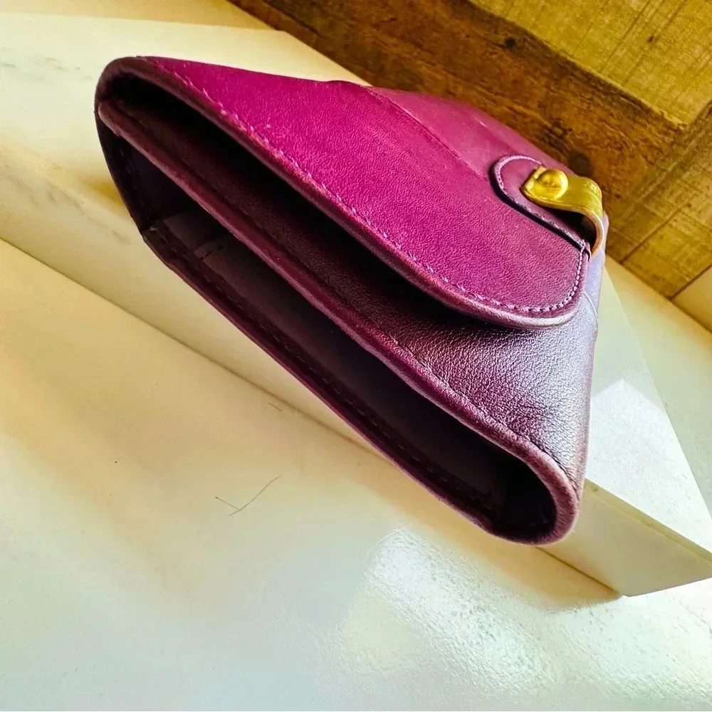 Coach Kristin Large Leather Checkbook Tri Fold Envelope Wallet